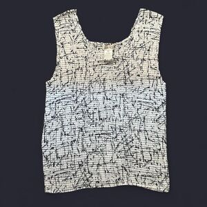 Caviar Black and White Abstract Top